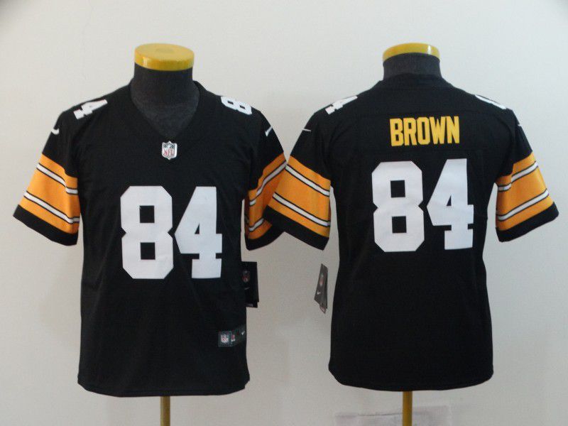 Youth Pittsburgh Steelers #84 Brown Black Nike Vapor Untouchable Limited Playe NFL Jerseys